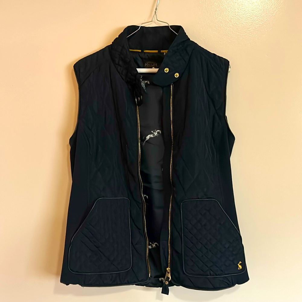 Joules navy quilted equestrian vest US size 10